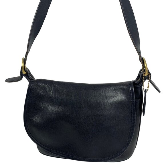 Vintage COACH Soho Fletcher 4150 Black Leather Zip Top Buckle Crossbody Bag 1999 - Picture 1 of 16
